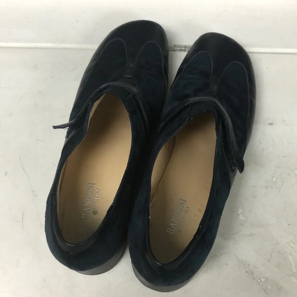 Rangoni vallenta navy blue leather‎ suede women’s size 8
